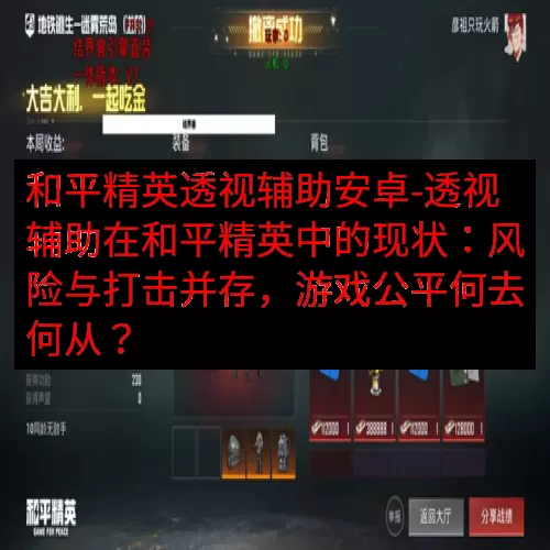 和平精英透视辅助安卓-透视辅助在和平精英中的现状：风险与打击